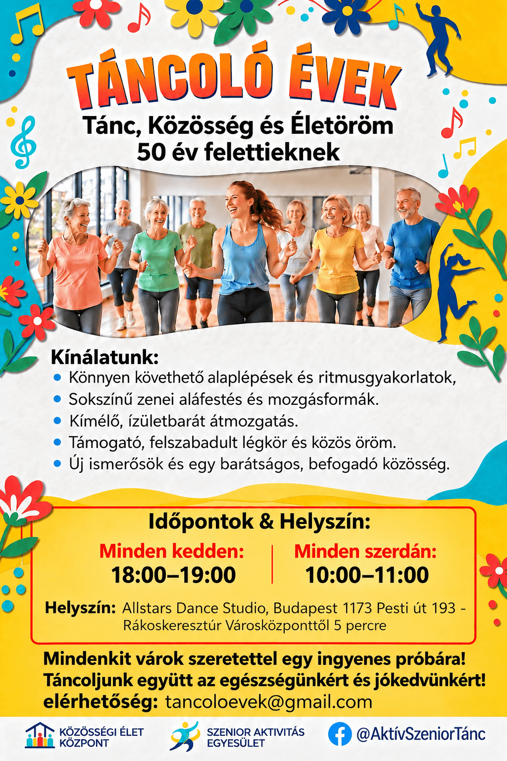 Táncoló Évek – az óra plakátja